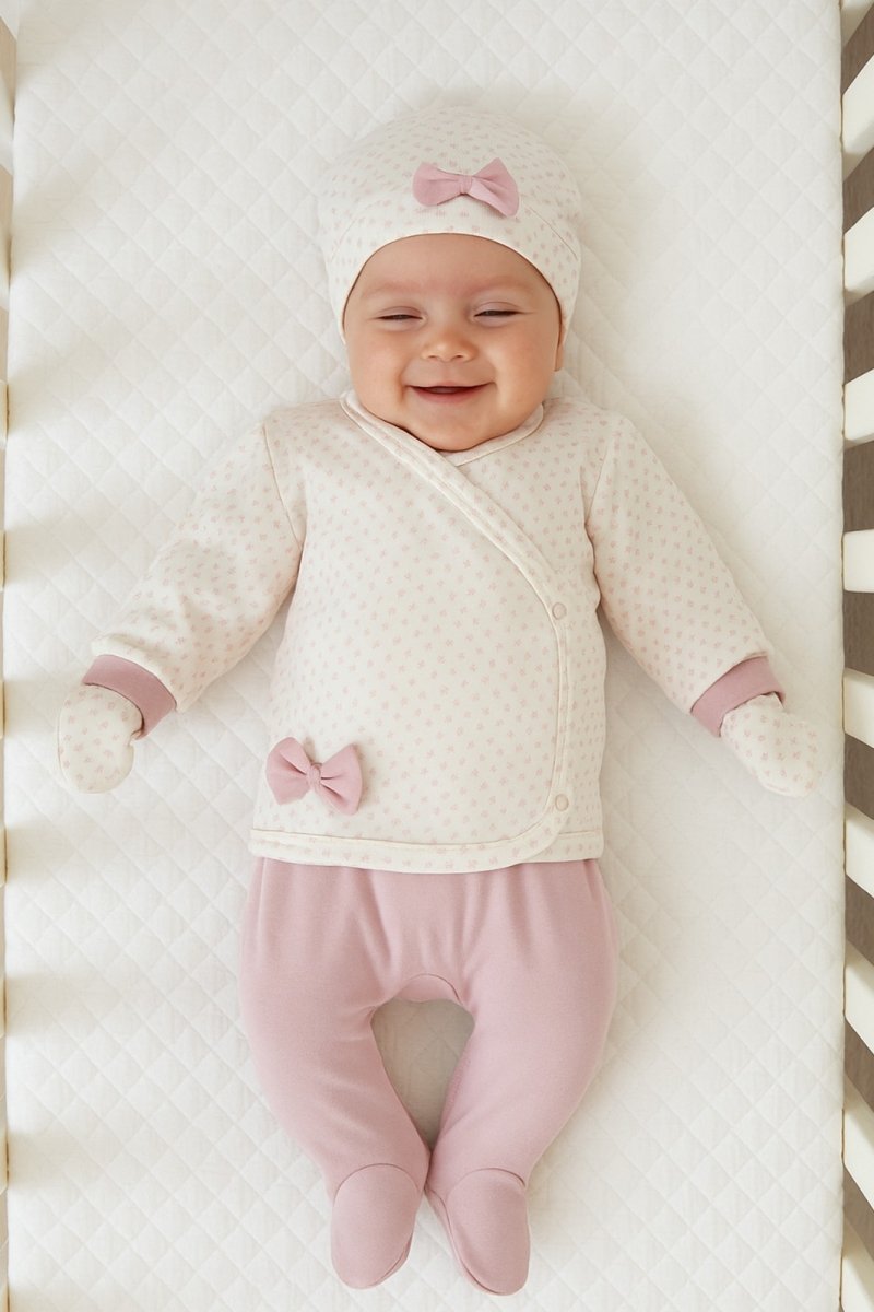 ÇİÇEKLİ BASKILI FİYONKLU 5 Lİ KIZ ZIBIN TAKIM 6228