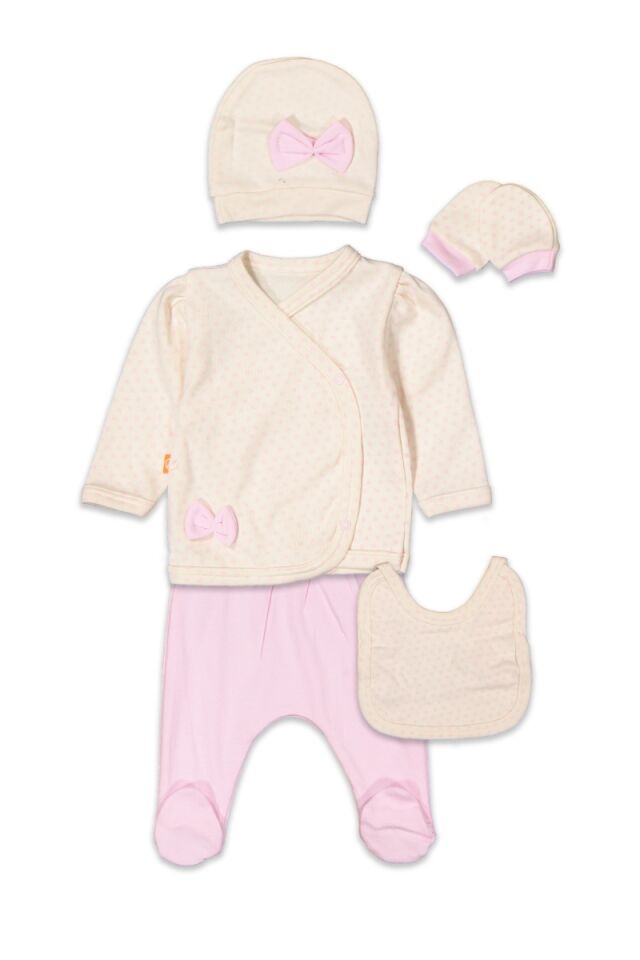 ÇİÇEKLİ BASKILI FİYONKLU 5 Lİ KIZ ZIBIN TAKIM 6228