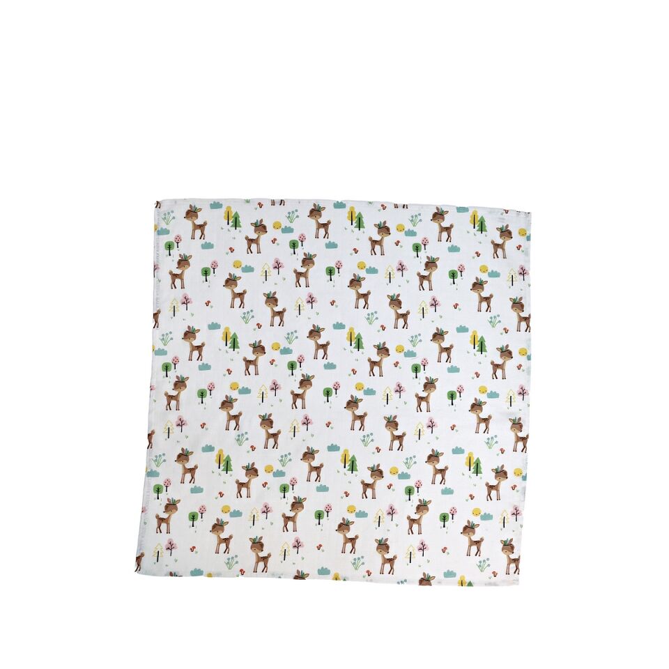 Minicik Geyik Bahçesi Müslin Örtü Tekli 115x115