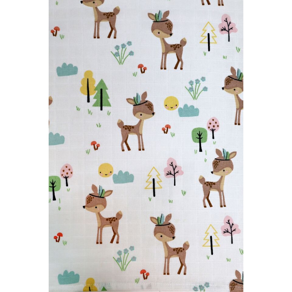 Minicik Geyik Bahçesi Müslin Örtü Tekli 115x115