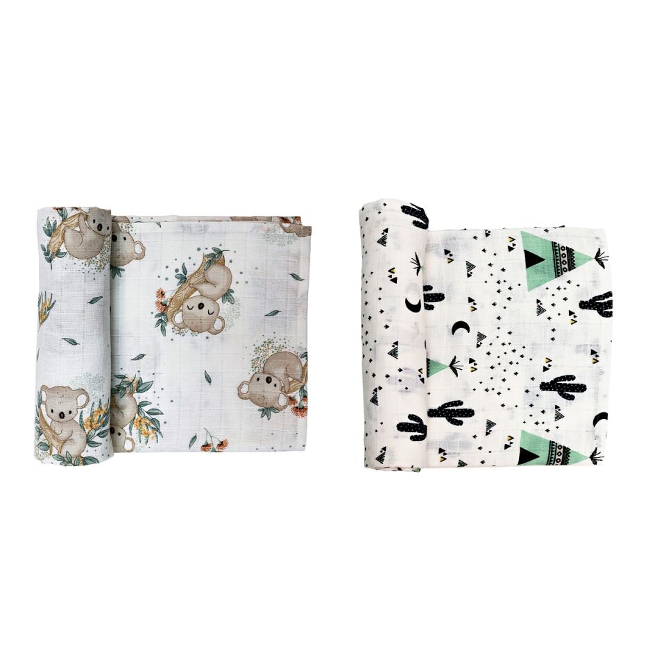 Müslin Örtü ikili 90x90 Minicik K. Bahçesi-Minicik K.Sevgisi