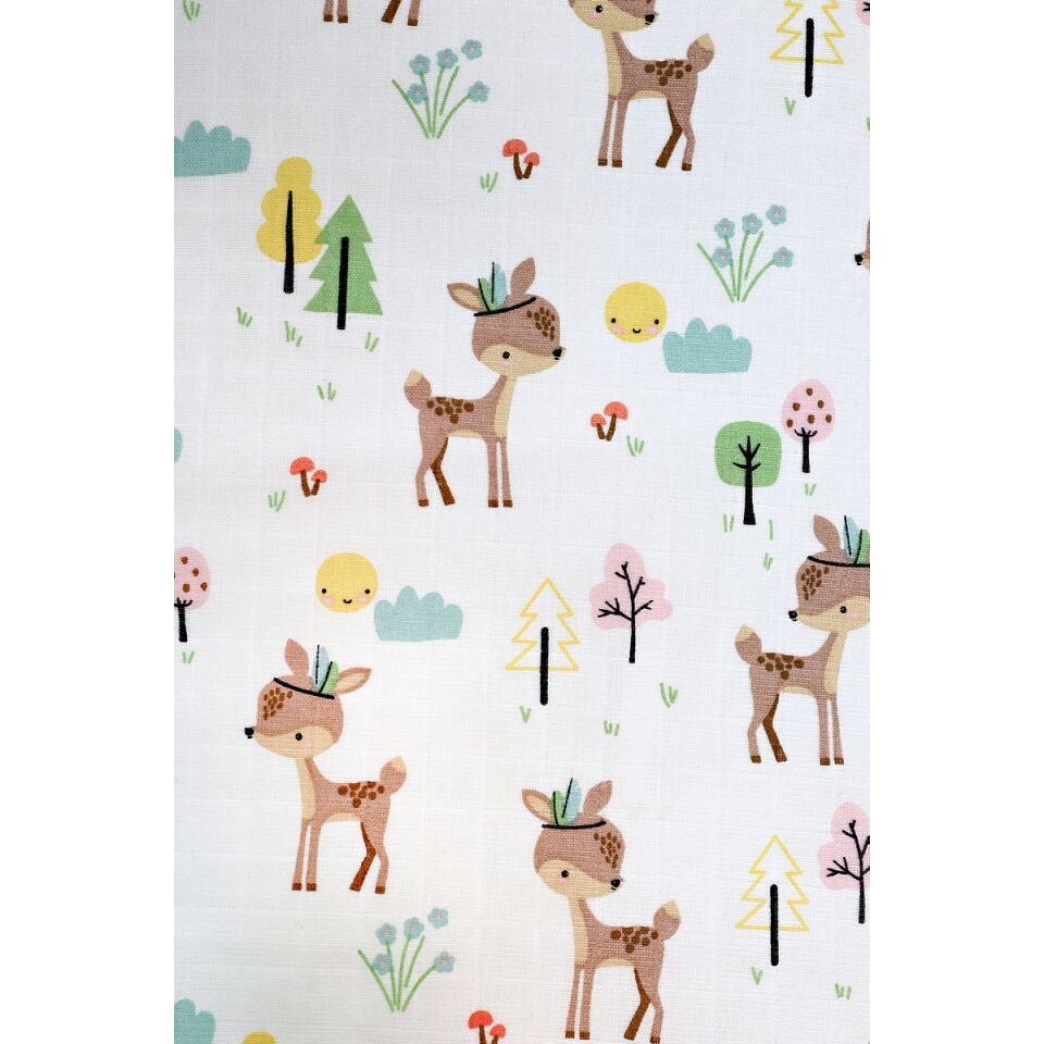 Müslin Örtü Tekli 100x100 Minicik Geyik Bahçesi