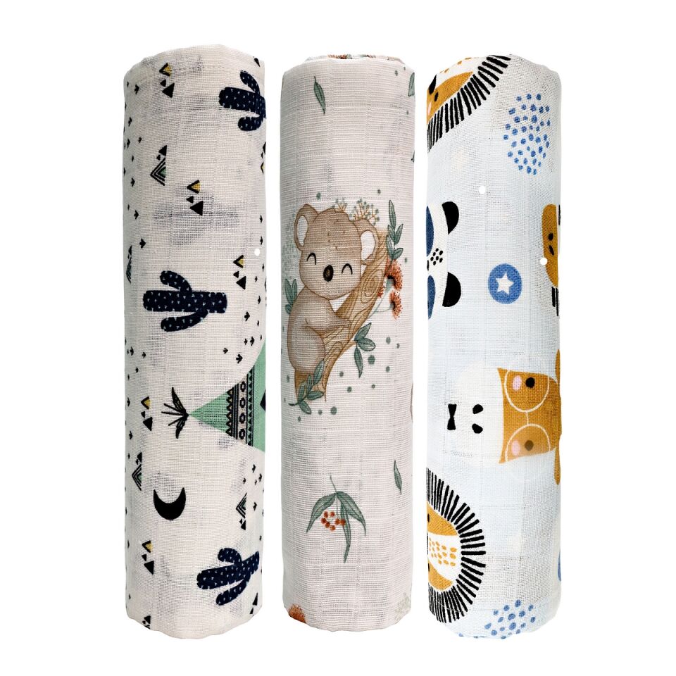 Müslin Örtü üçlü 70x70 M. K.Bahçesi-S. Dostları-K. Sevgisi