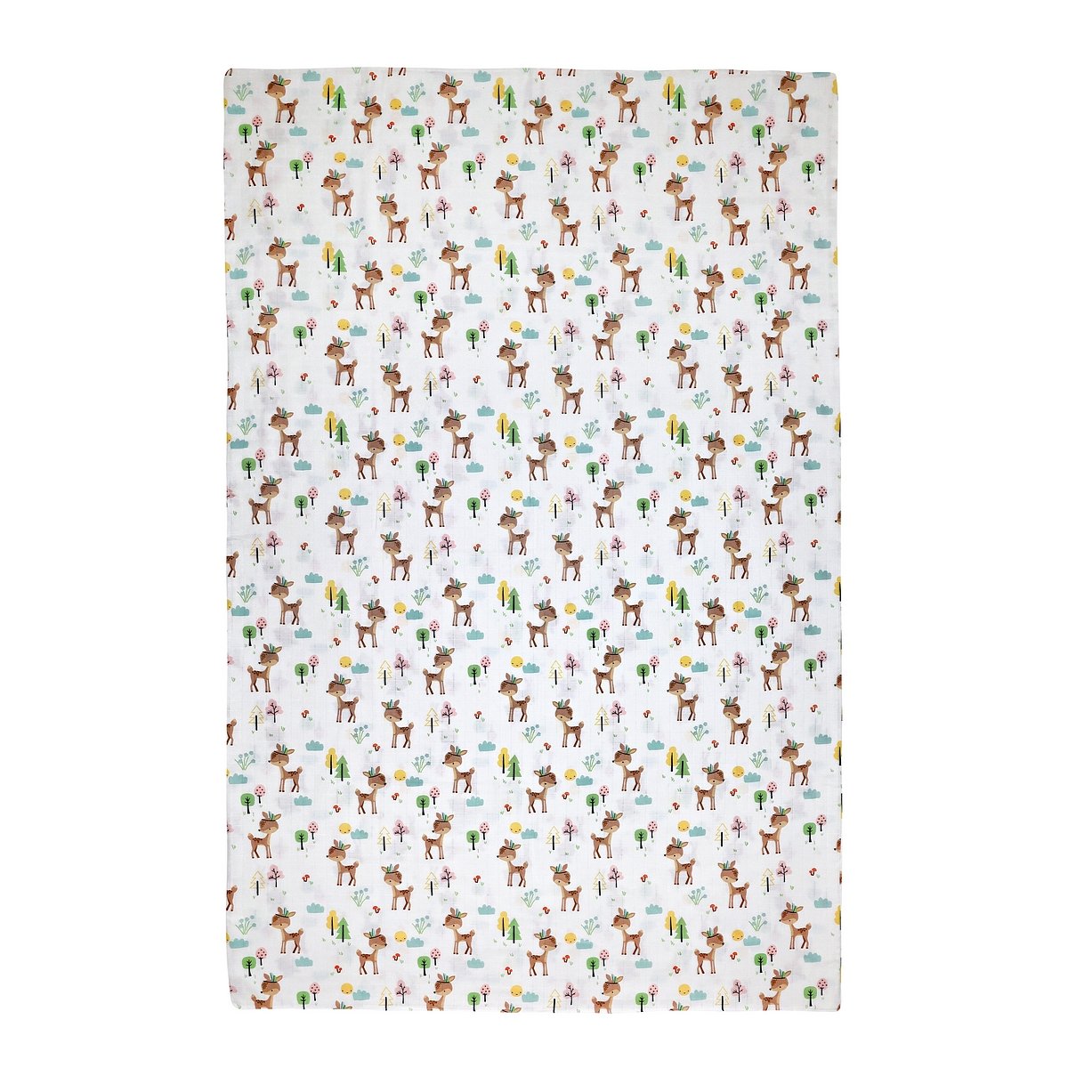 Çift Taraflı Müslin Battaniye 120x180 Minicik Geyik Bahçesi