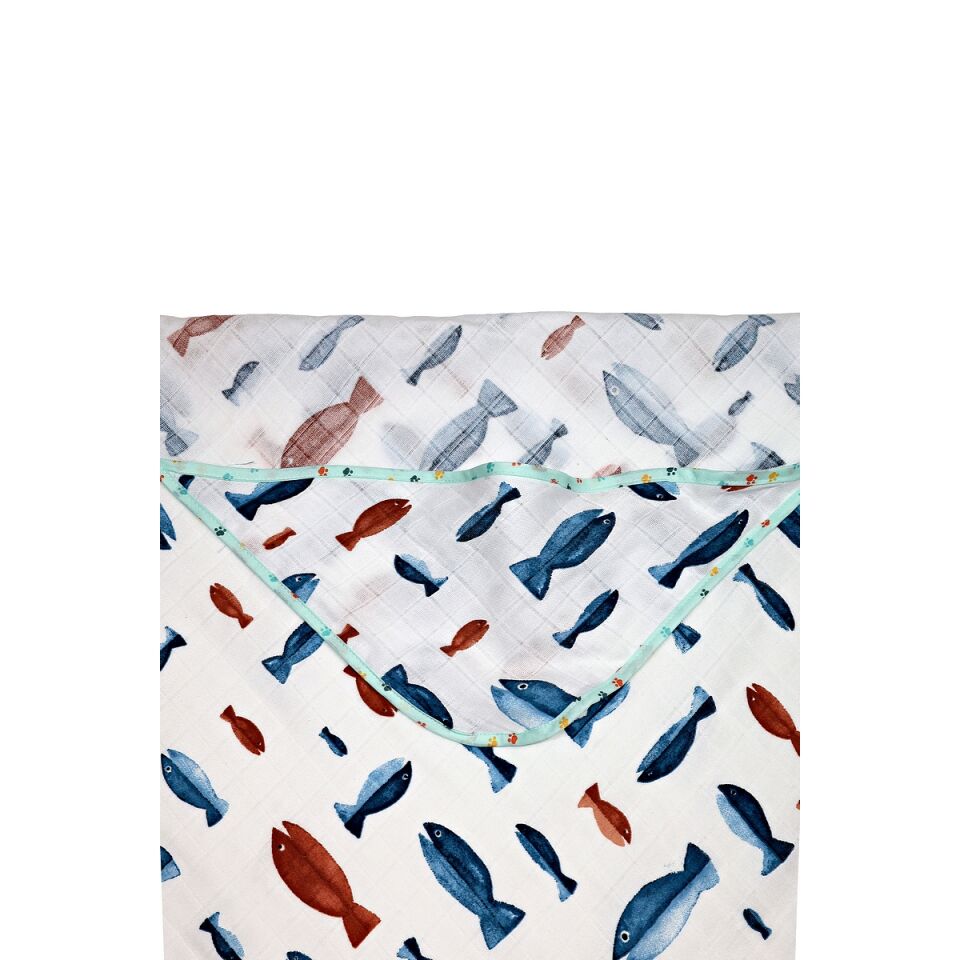 Müslin Kundak Havlu Minicik Balık Dünyası