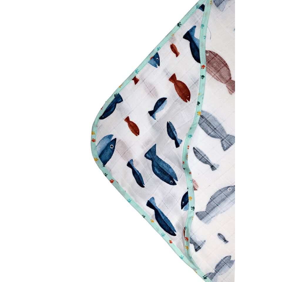 Müslin Kundak Havlu Minicik Balık Dünyası