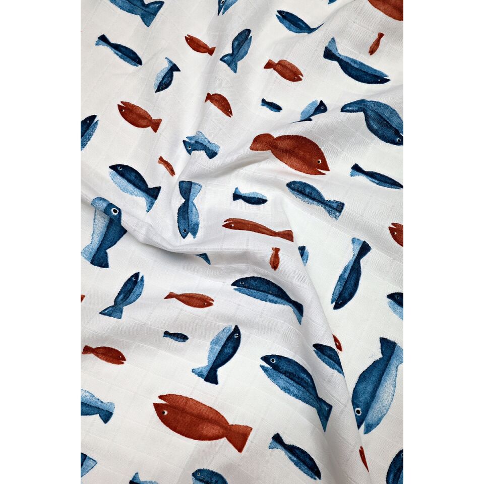 Müslin Kundak Havlu Minicik Balık Dünyası