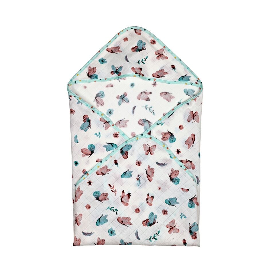 Müslin Kundak Havlu Minicik Kelebek Bahçesi