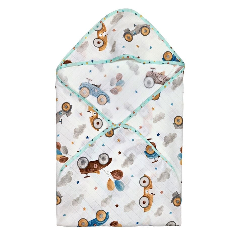 Müslin Kundak Havlu Minicik Uçan Arabalar