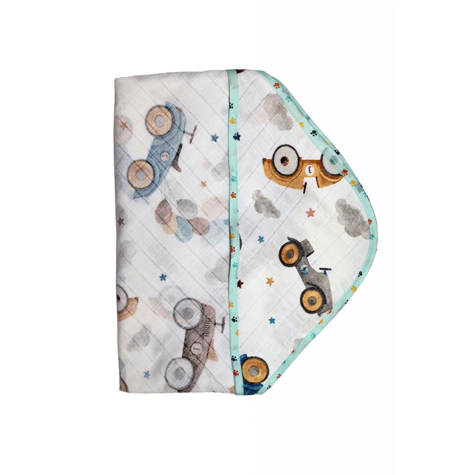 Müslin Kundak Havlu Minicik Uçan Arabalar