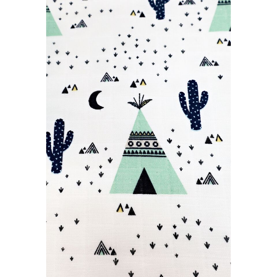 Çift Taraflı Müslin Battaniye 120x180 Minicik Kaktüs Bahçesi