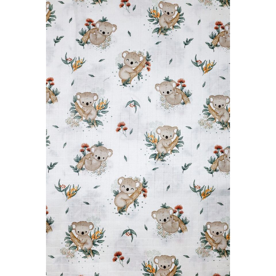 Çift Taraflı Müslin Battaniye 120x180 Minicik Koala Sevgisi