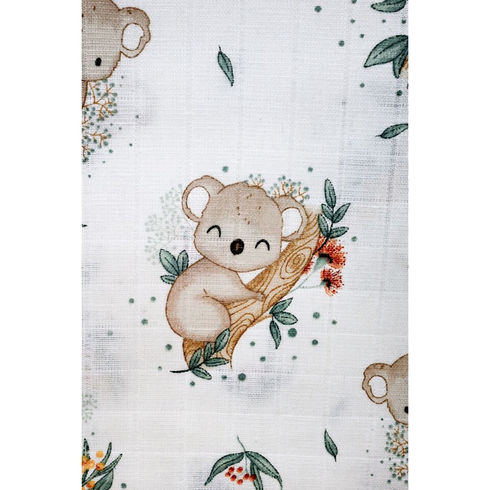 Çift Taraflı Müslin Battaniye 120x180 Minicik Koala Sevgisi