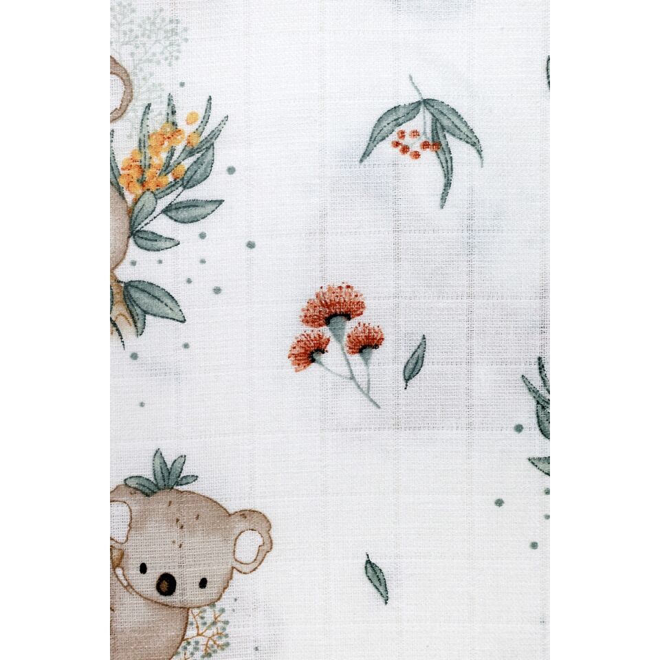 Çift Taraflı Müslin Battaniye 120x180 Minicik Koala Sevgisi
