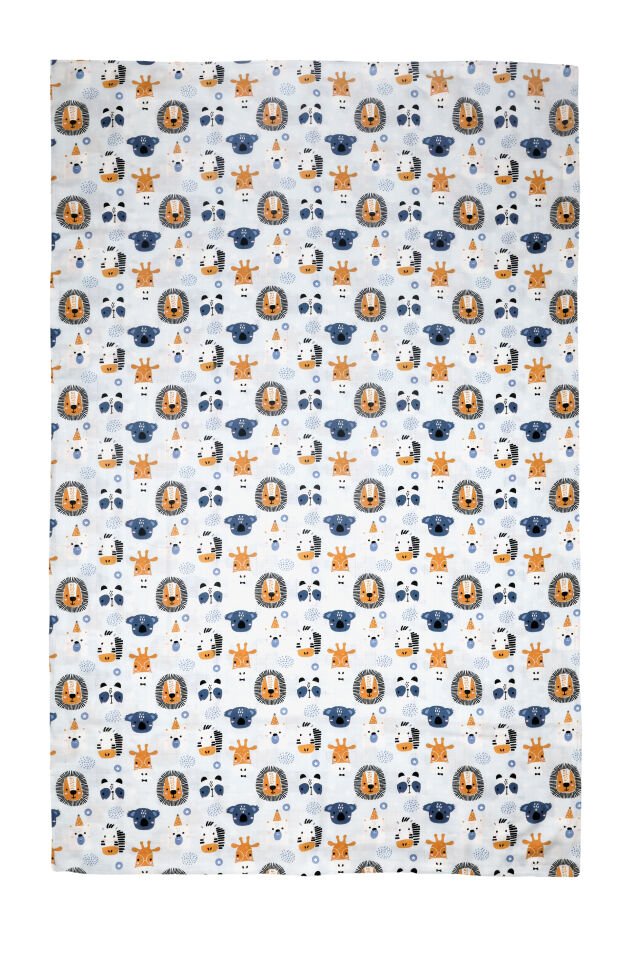 ÇiftTaraflı Müslin Battaniye 120x180 Minicik Safari Dostları