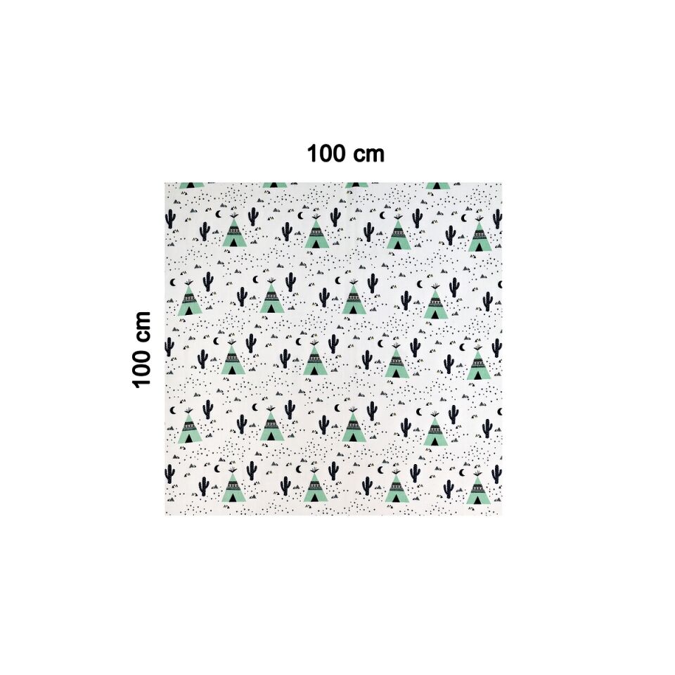 Müslin Örtü Tekli 100x100 Minicik Kaktüs Bahçesi