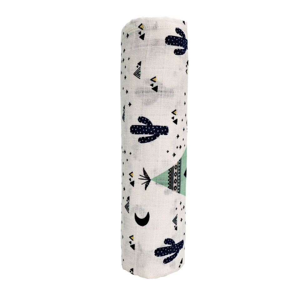 Müslin Örtü Tekli 100x100 Minicik Kaktüs Bahçesi