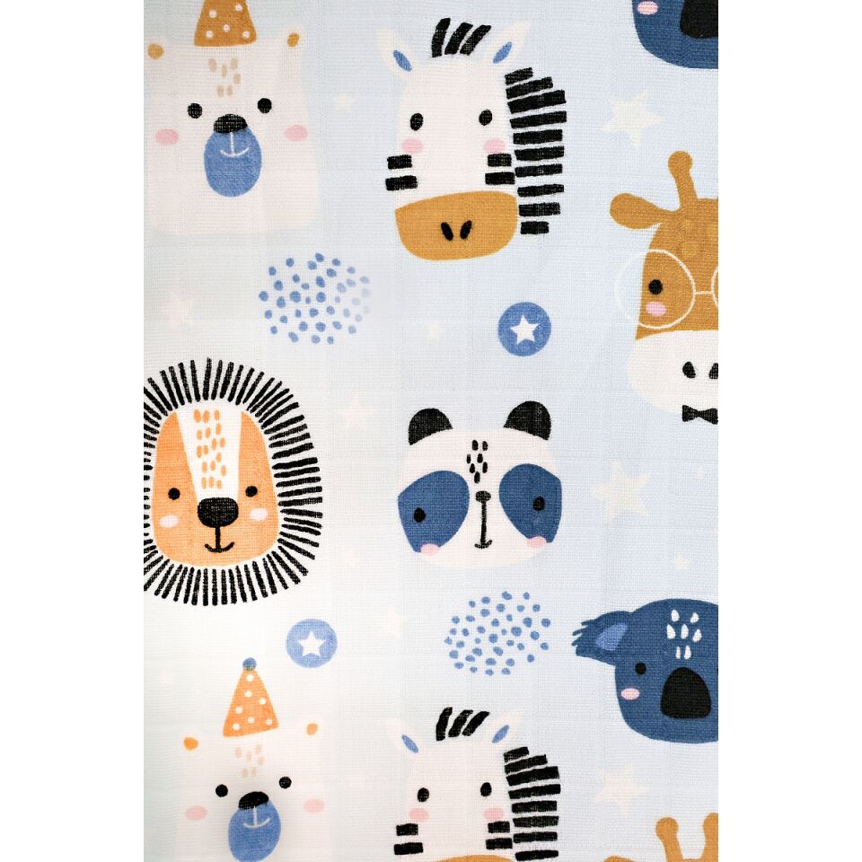 Müslin Örtü Tekli 100x100 Minicik Safari Dostları