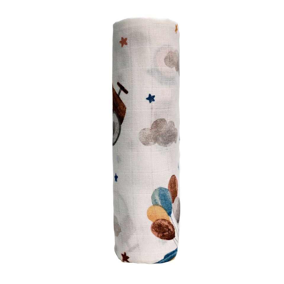 Müslin Örtü Tekli 100x100 Minicik Uçan Arabalar