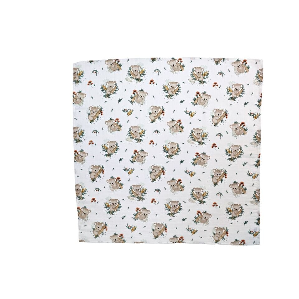 Minicik Koala Sevgisi Müslin Örtü Tekli 115x115
