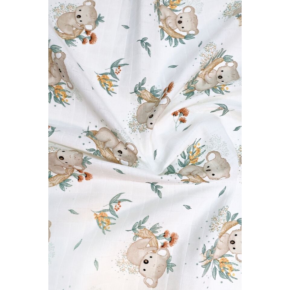 Minicik Koala Sevgisi Müslin Örtü Tekli 115x115