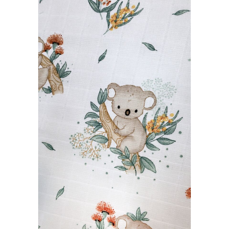 Minicik Koala Sevgisi Müslin Örtü Tekli 115x115