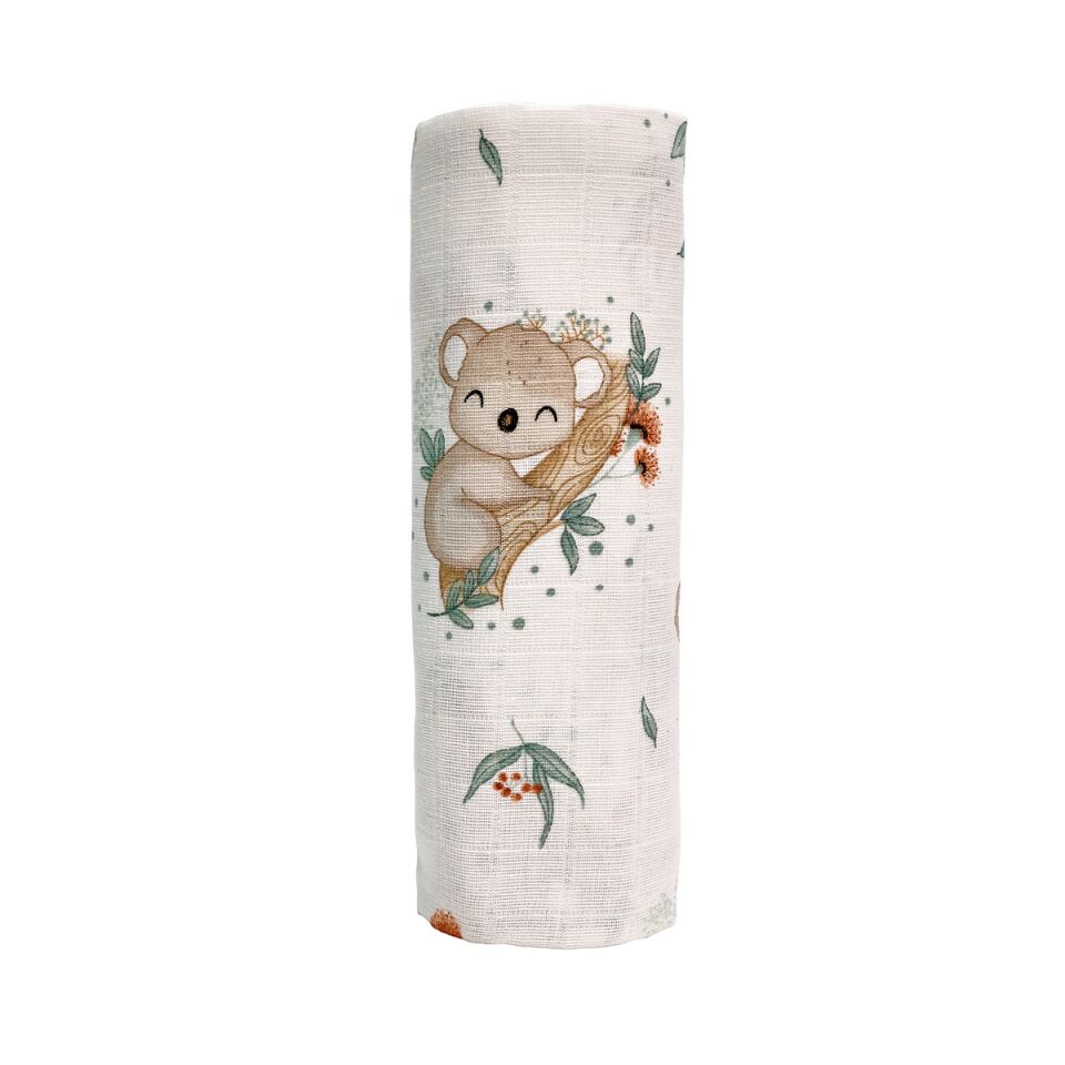 Minicik Koala Sevgisi Müslin Örtü Tekli 115x115