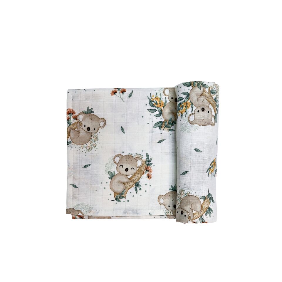 Minicik Koala Sevgisi Müslin Örtü Tekli 115x115