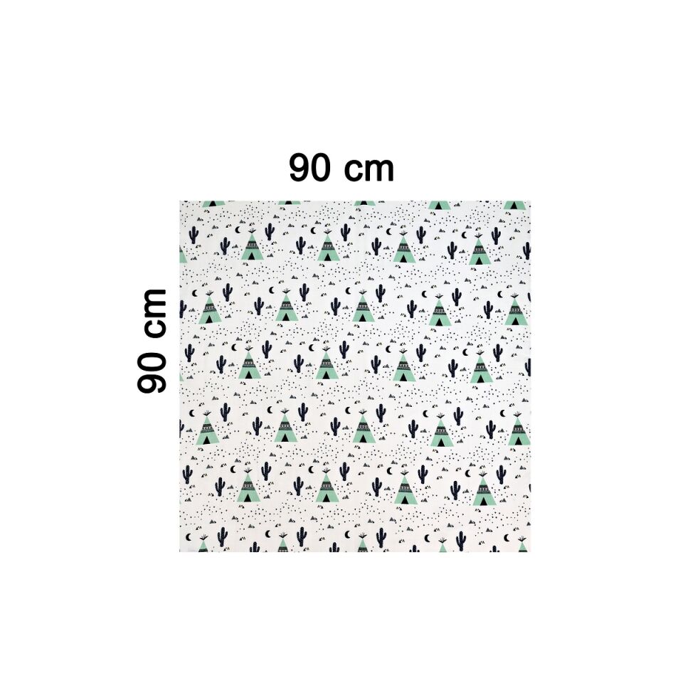 Müslin Örtü ikili 90x90 Kaktüs Bahçesi-Uçan Arabalar