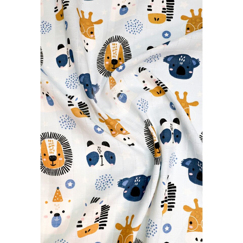 Müslin Örtü ikili 90x90 Safari Dostları -Geyik Bahçesi