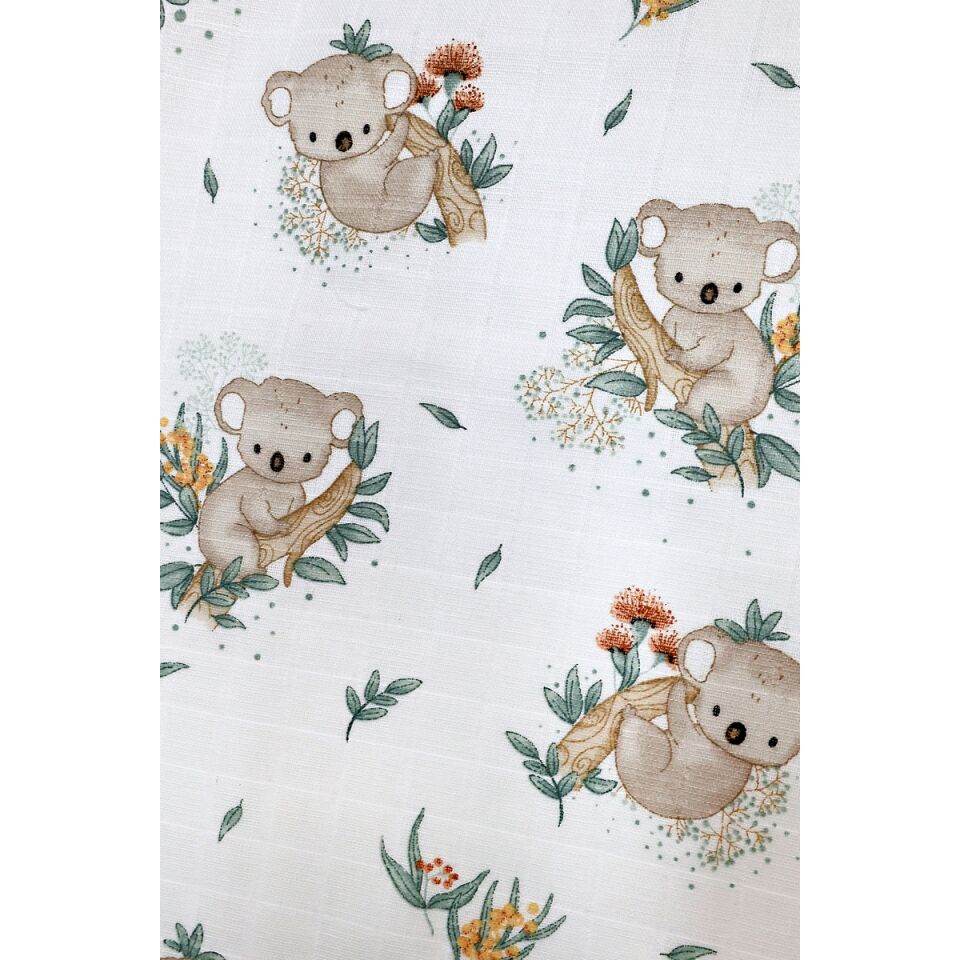Müslin Örtü ikili 90x90 Uçan Arabalar -Koala Sevgisi