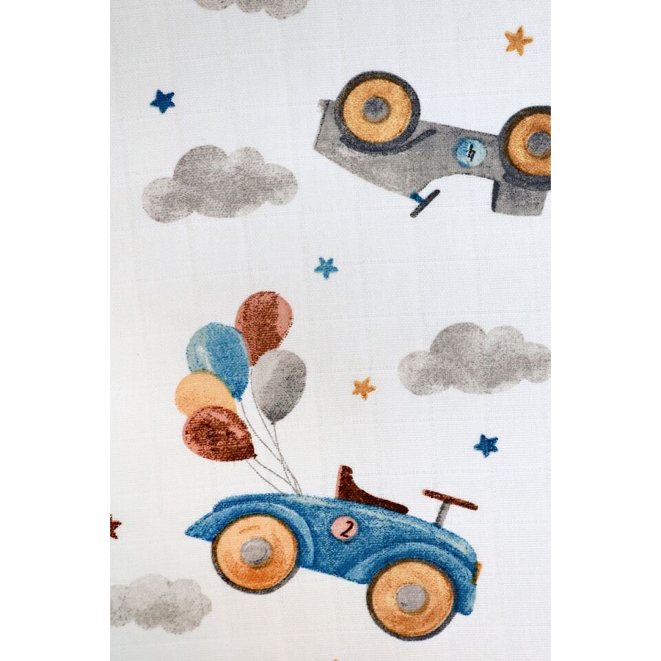 Müslin Örtü ikili 90x90 Uçan Arabalar -Koala Sevgisi