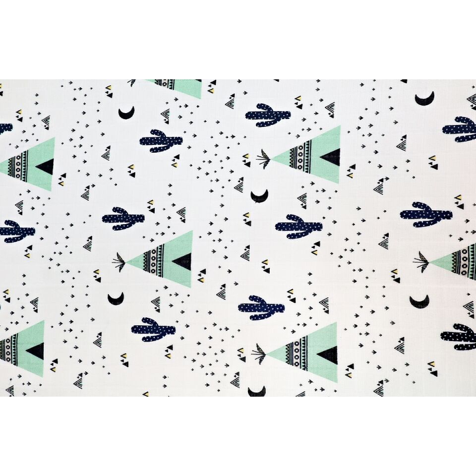 Müslin Örtü 70x70 Uçan Arabalar-Kaktüs Bahçesi-Geyik Bahçesi