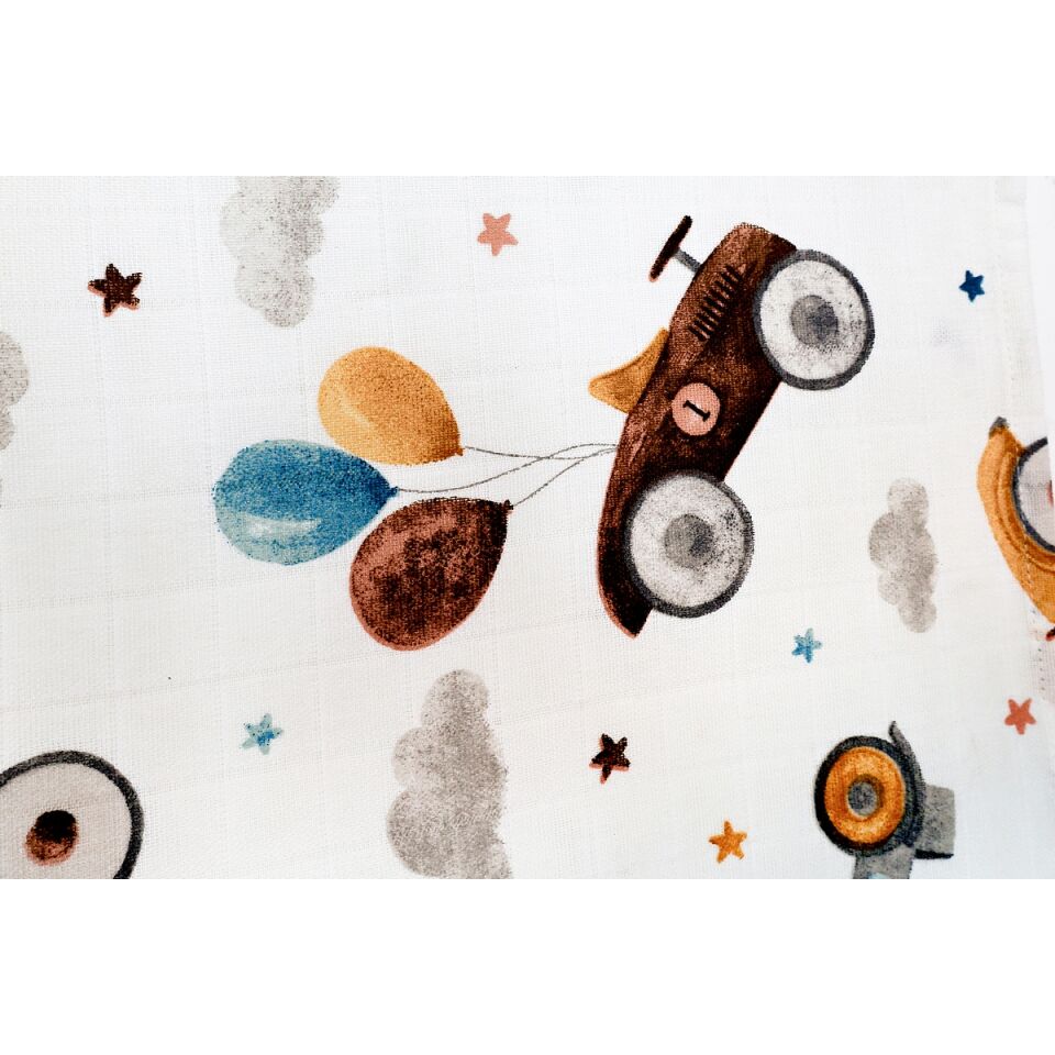 MüslinÖrtü 55x55 Uçan Arabalar-Safari Dostları-Geyik Bahçesi