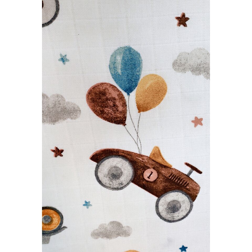 Müslin Örtü 55x55 Uçan Arabalar-Geyik Bahçesi-Geyik Bahçesi