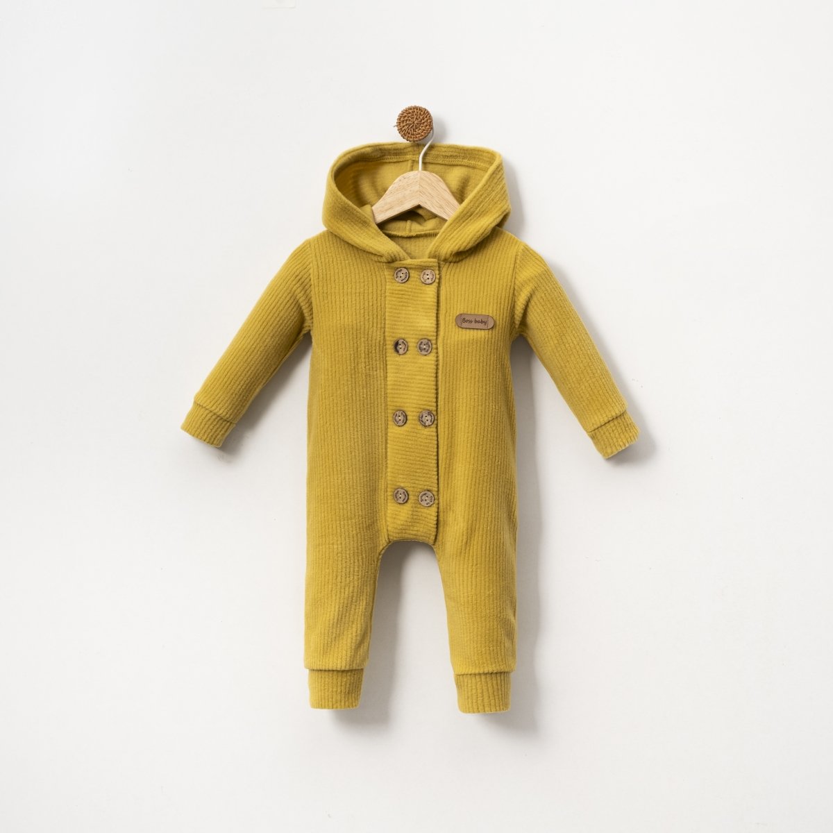 DÜĞME ARMA DEAYLI KAPŞONLU BEBE TULUM