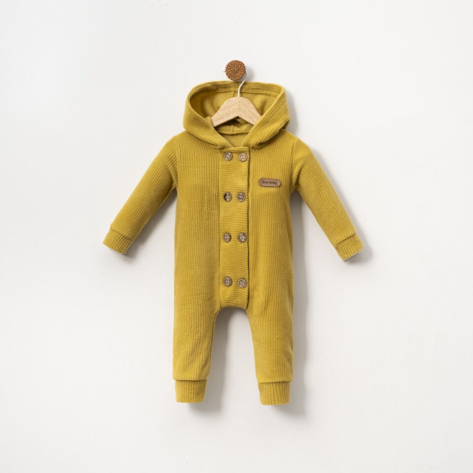 DÜĞME ARMA DEAYLI KAPŞONLU BEBE TULUM